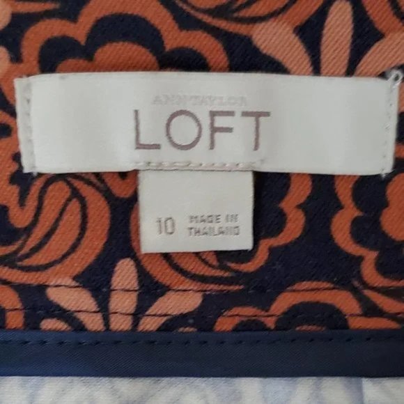 Ann Taylor Loft Women's Brown Floral Pencil Skirt SZ 10 - Picture 4 of 8